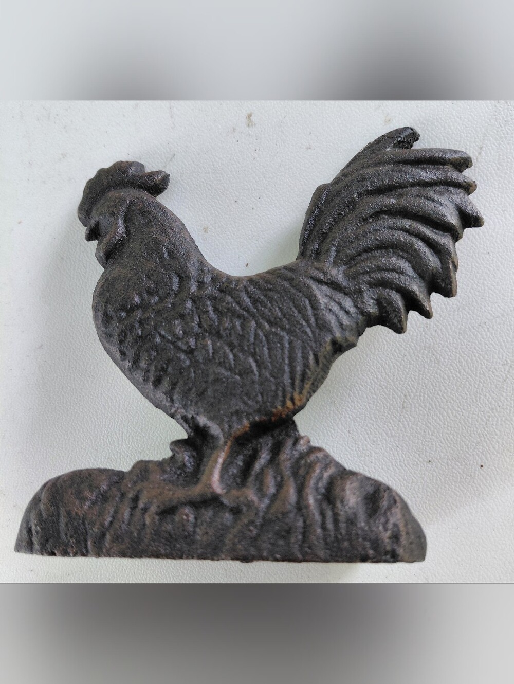 Cast Iron Rooster Figurine - Rustic Black